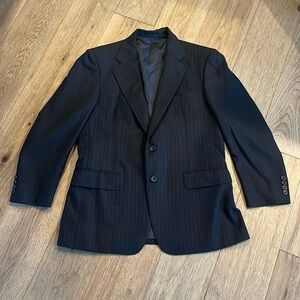 BURBERRYS navy pinstripe sport coat, size 41